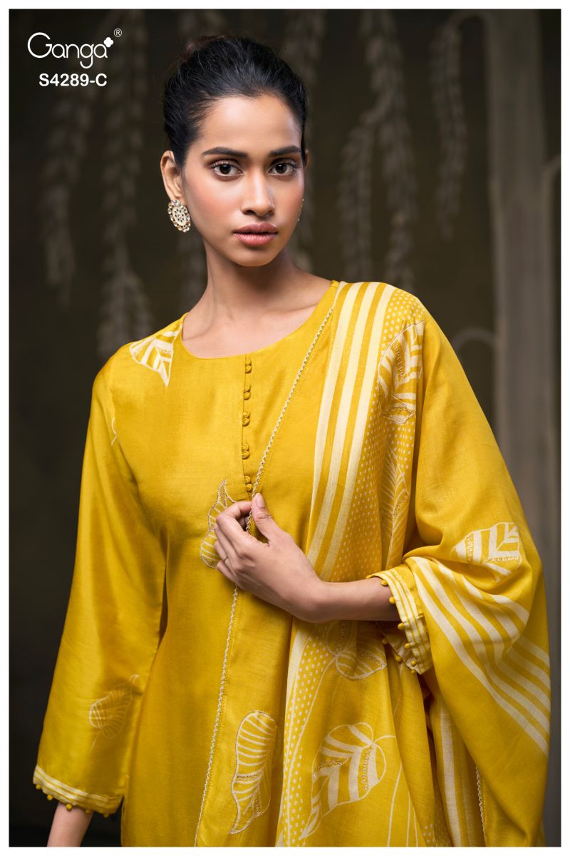 Ganga Deisha 4289 Bemberg Silk Embroidered Salwar Suit — Wholesale Dress Material, Ganga wholesale from Surat — view 2