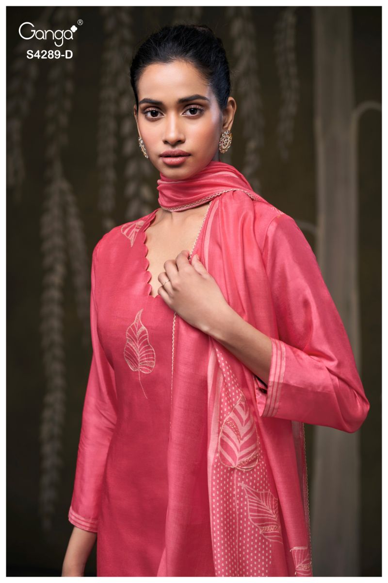 Ganga Deisha 4289 Bemberg Silk Embroidered Salwar Suit — Wholesale Dress Material, Ganga wholesale from Surat — view 10
