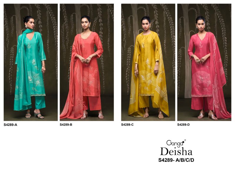 Ganga Deisha 4289 Bemberg Silk Embroidered Salwar Suit — Wholesale Dress Material, Ganga wholesale from Surat — view 8