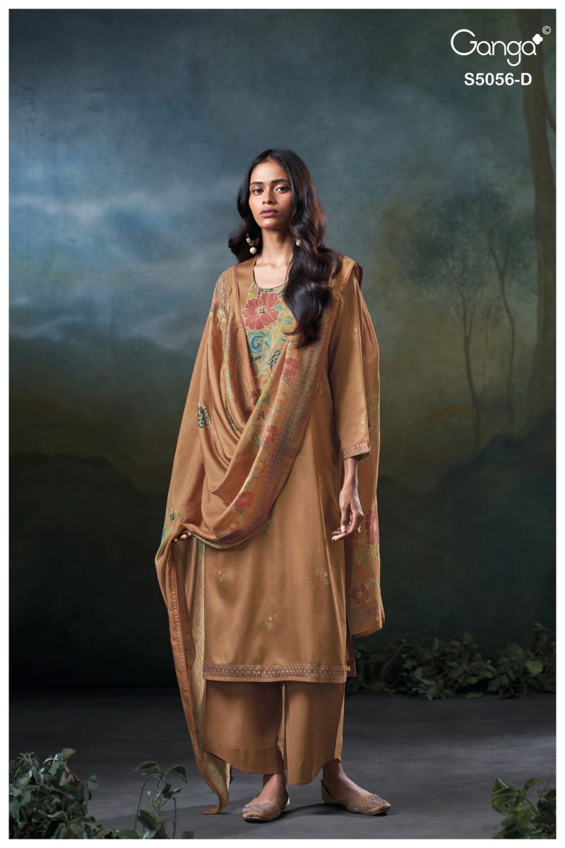 Ganga Ezria 5056 Premium Cotton Satin Printed Salwar Kameez Catalog — Wholesale Kurtis, Vardan Ethnic wholesale from Surat — view 2