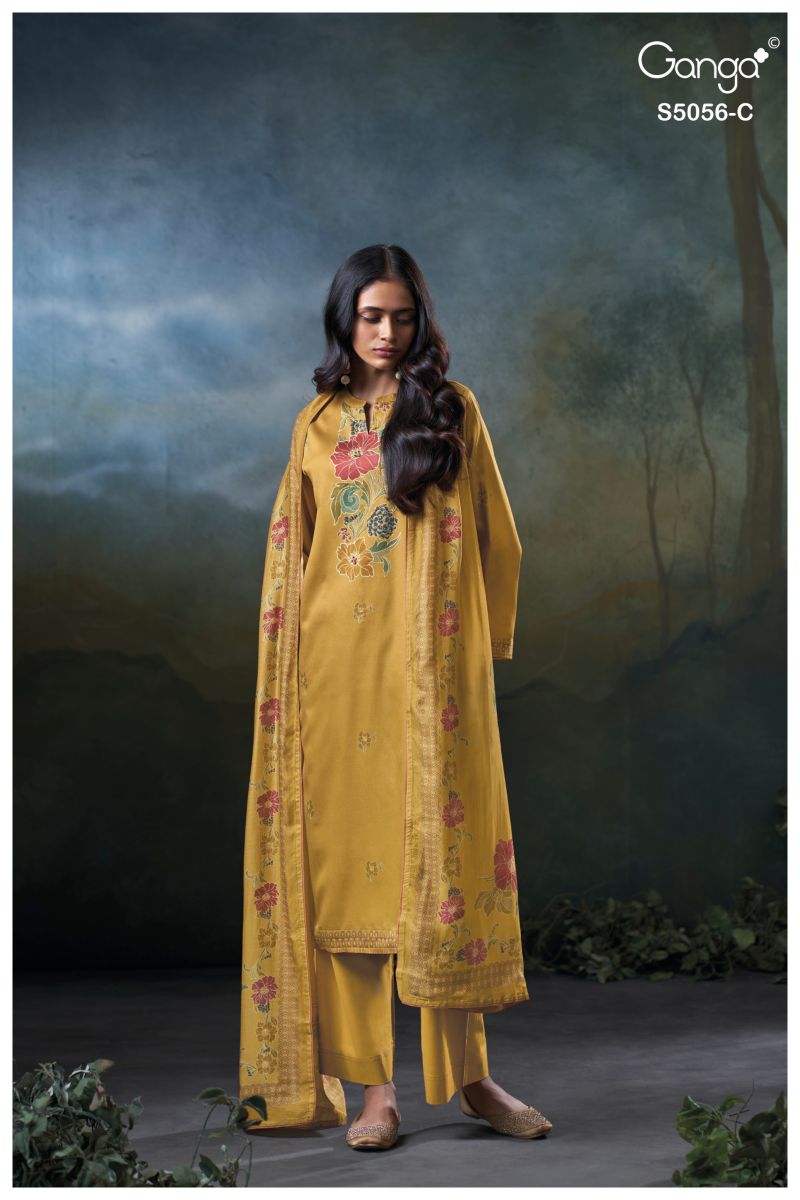 Ganga Ezria 5056 Premium Cotton Satin Printed Salwar Kameez Catalog — Wholesale Kurtis, Vardan Ethnic wholesale from Surat — view 3