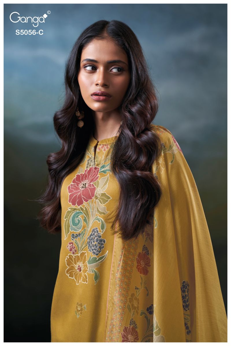 Ganga Ezria 5056 Premium Cotton Satin Printed Salwar Kameez Catalog — Wholesale Kurtis, Vardan Ethnic wholesale from Surat — view 4