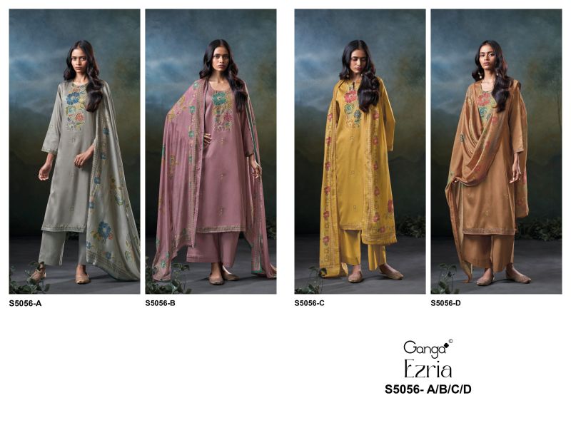 Ganga Ezria 5056 Premium Cotton Satin Printed Salwar Kameez Catalog — Wholesale Kurtis, Vardan Ethnic wholesale from Surat — view 7