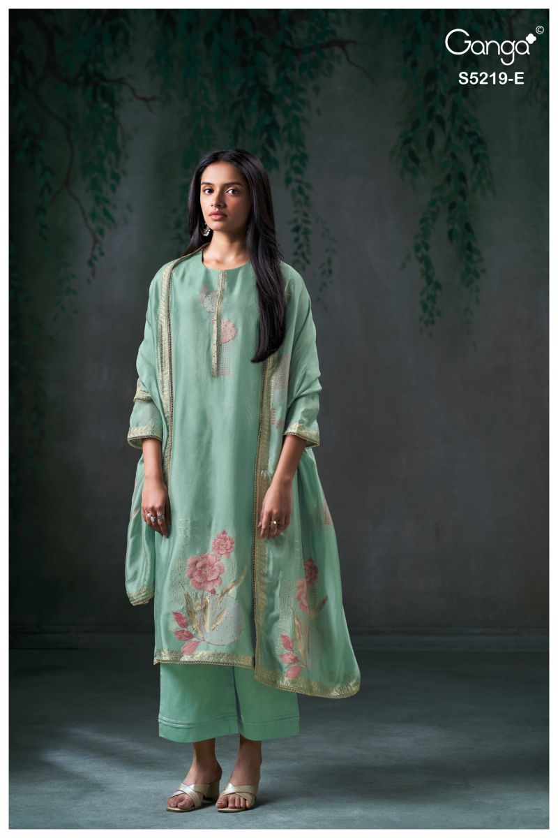 Ganga Jeeshka 5219 Woven Viscose Jacquard Work Salwar Kameez Catalog — Wholesale Salwar Suits, Vardan Ethnic wholesale from Surat — view 5