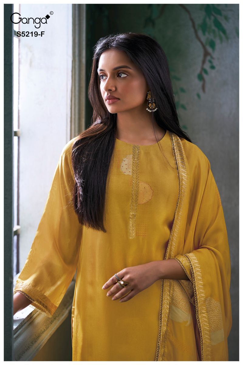 Ganga Jeeshka 5219 Woven Viscose Jacquard Work Salwar Kameez Catalog — Wholesale Salwar Suits, Vardan Ethnic wholesale from Surat — view 7