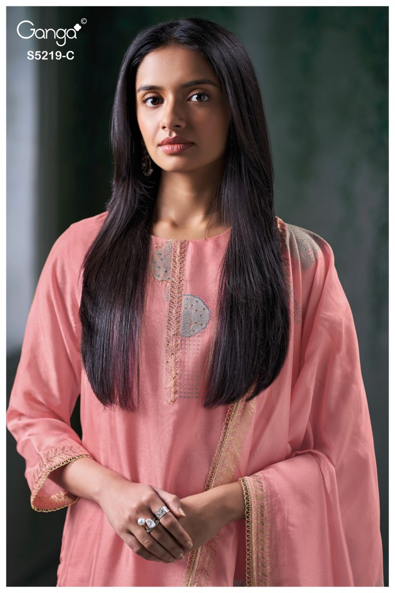 Ganga Jeeshka 5219 Woven Viscose Jacquard Work Salwar Kameez Catalog — Wholesale Salwar Suits, Vardan Ethnic wholesale from Surat — view 9