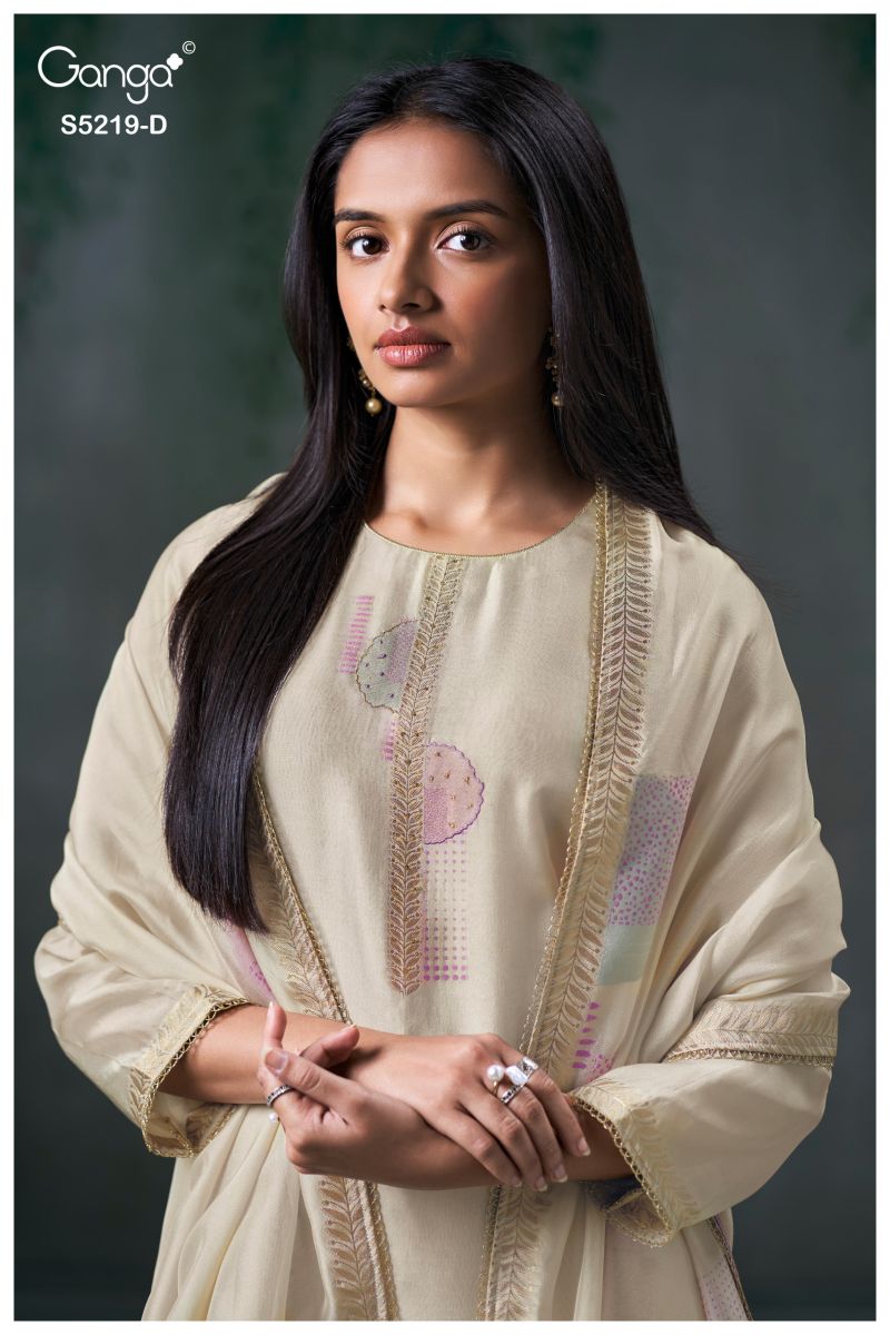 Ganga Jeeshka 5219 Woven Viscose Jacquard Work Salwar Kameez Catalog — Wholesale Salwar Suits, Vardan Ethnic wholesale from Surat — view 10