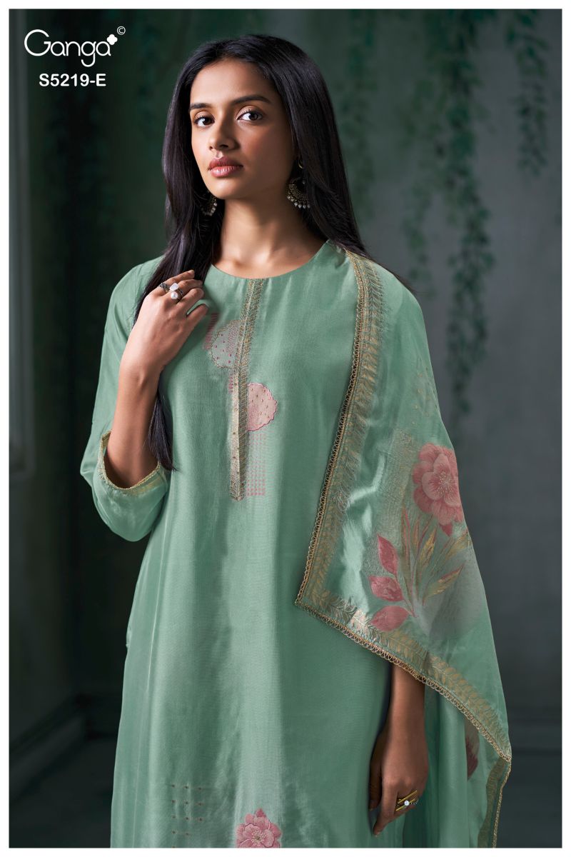 Ganga Jeeshka 5219 Woven Viscose Jacquard Work Salwar Kameez Catalog — Wholesale Salwar Suits, Vardan Ethnic wholesale from Surat — view 11