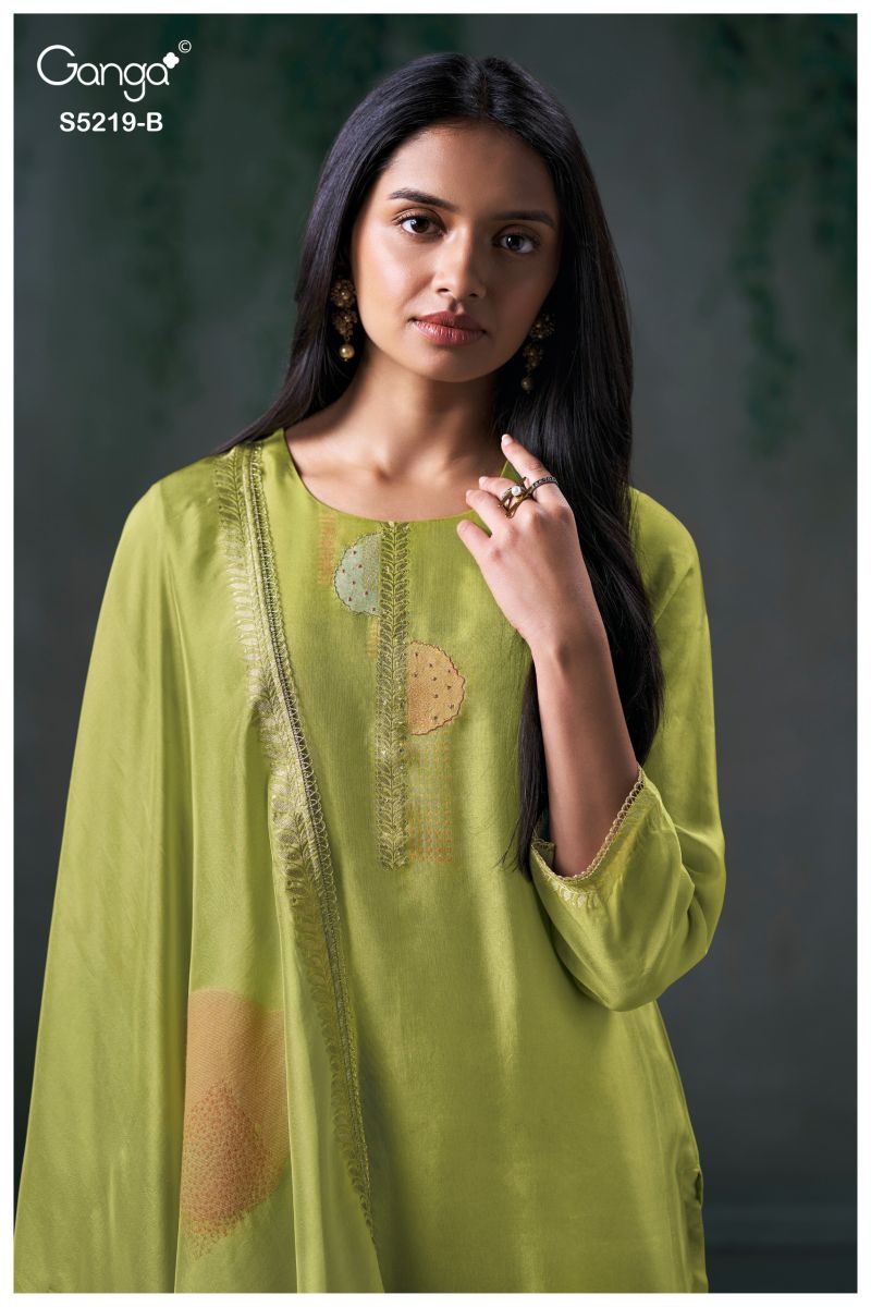 Ganga Jeeshka 5219 Woven Viscose Jacquard Work Salwar Kameez Catalog — Wholesale Salwar Suits, Vardan Ethnic wholesale from Surat — view 12