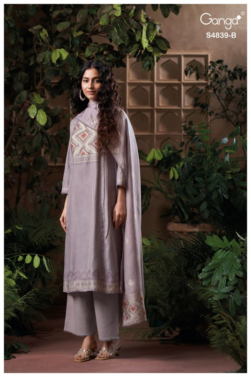 Ganga Jivara 4839 Viscose Woven Silk Jacquard Salwar Kameez Set — Wholesale Salwar Suits, Ganga wholesale from Surat — view 9