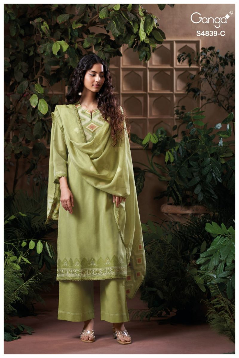 Ganga Jivara 4839 Viscose Woven Silk Jacquard Salwar Kameez Set — Wholesale Salwar Suits, Ganga wholesale from Surat — view 8