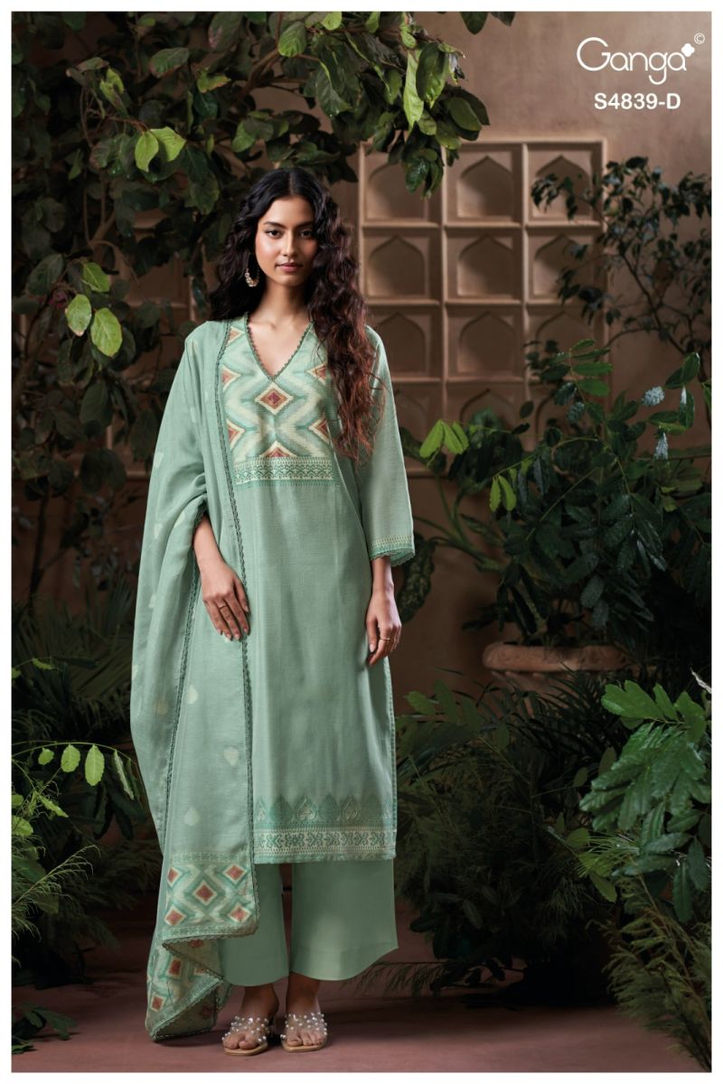 Ganga Jivara 4839 Viscose Woven Silk Jacquard Salwar Kameez Set — Wholesale Salwar Suits, Ganga wholesale from Surat — view 7