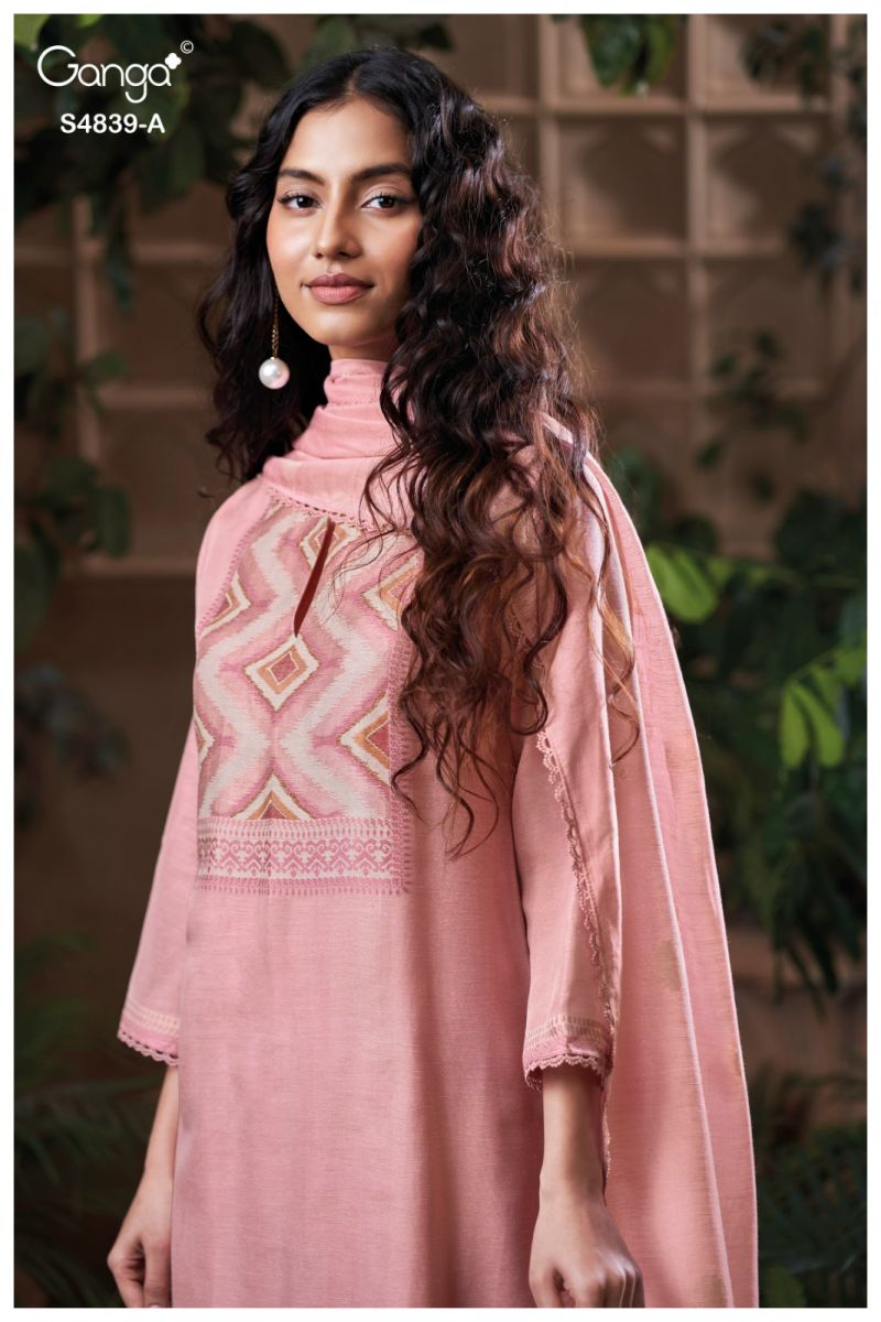 Ganga Jivara 4839 Viscose Woven Silk Jacquard Salwar Kameez Set — Wholesale Salwar Suits, Ganga wholesale from Surat — view 5
