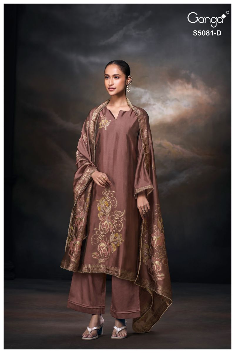 Ganga Mansie 5081 Viscose Wove Silk Jacquard Work Salwar Kameez Set