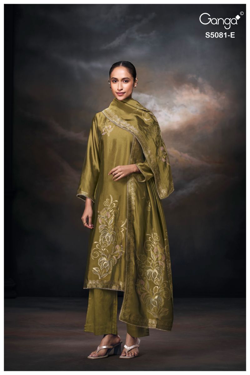 Ganga Mansie 5081 Viscose Wove Silk Jacquard Work Salwar Kameez Set — Wholesale Dress Material, Ganga wholesale from Surat — view 2