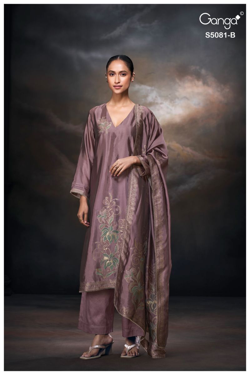 Ganga Mansie 5081 Viscose Wove Silk Jacquard Work Salwar Kameez Set — Wholesale Dress Material, Ganga wholesale from Surat — view 4