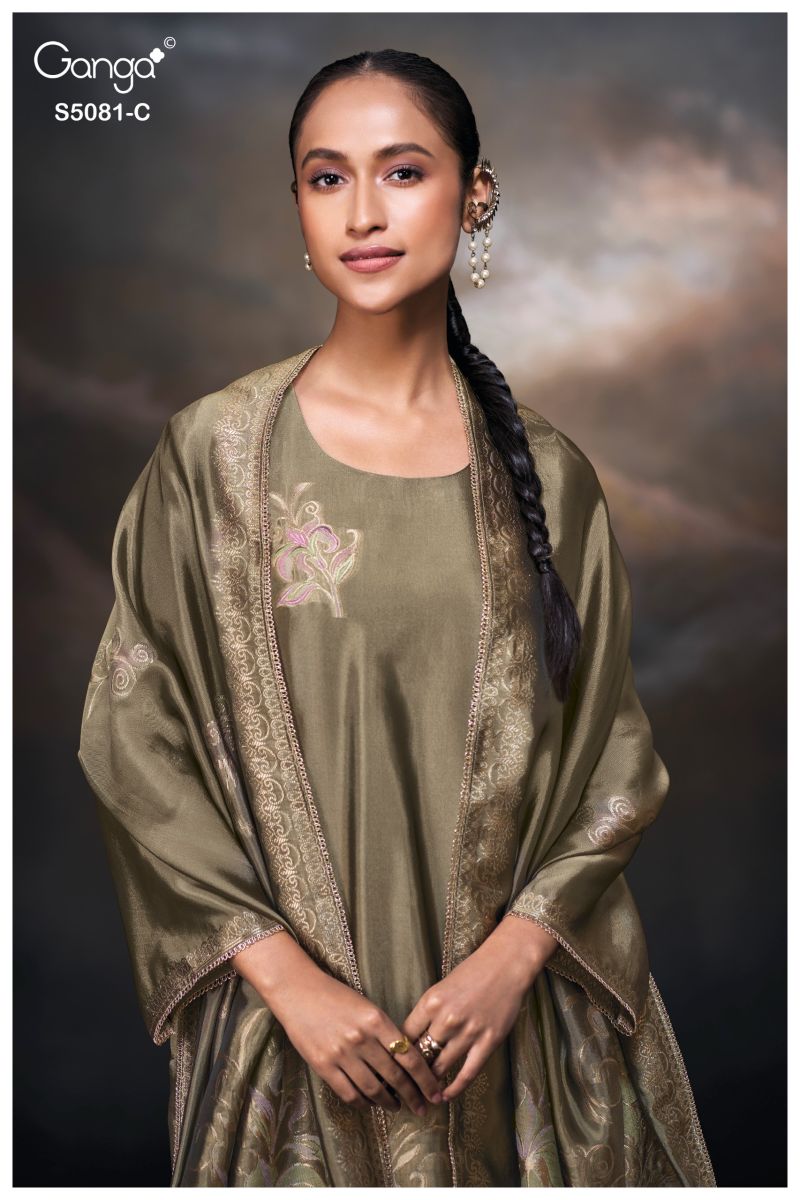 Ganga Mansie 5081 Viscose Wove Silk Jacquard Work Salwar Kameez Set — Wholesale Dress Material, Ganga wholesale from Surat — view 7
