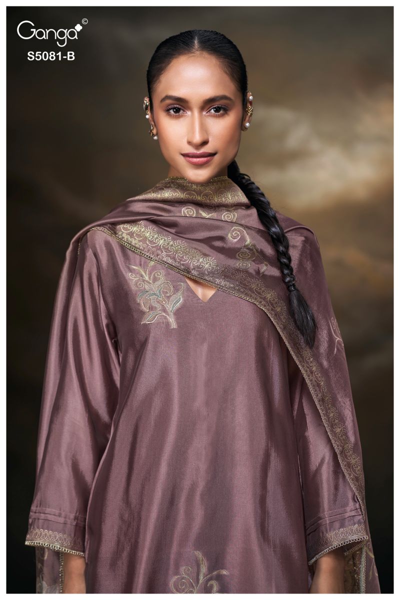 Ganga Mansie 5081 Viscose Wove Silk Jacquard Work Salwar Kameez Set — Wholesale Dress Material, Ganga wholesale from Surat — view 8
