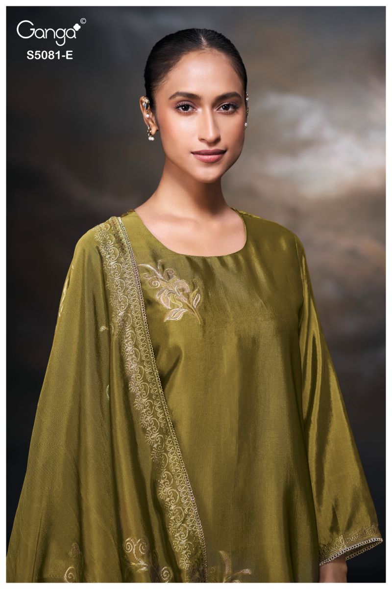 Ganga Mansie 5081 Viscose Wove Silk Jacquard Work Salwar Kameez Set — Wholesale Dress Material, Ganga wholesale from Surat — view 9