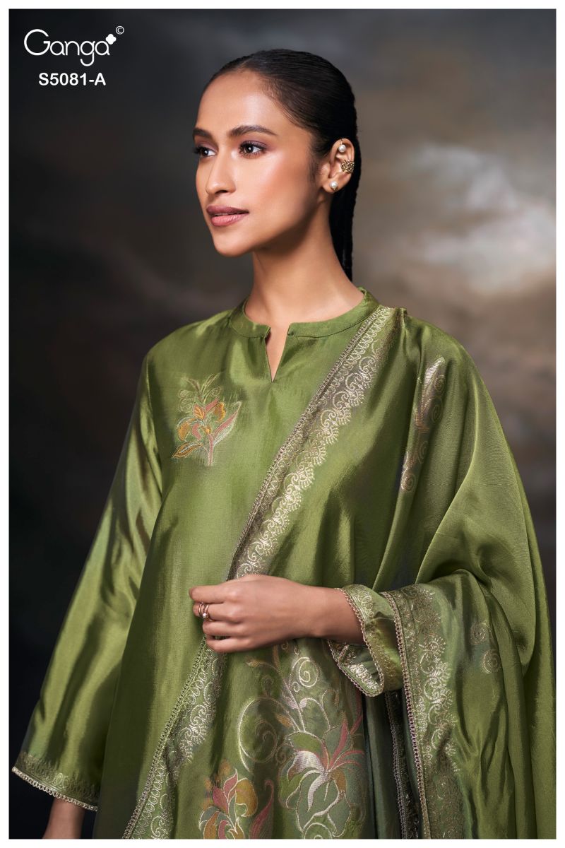 Ganga Mansie 5081 Viscose Wove Silk Jacquard Work Salwar Kameez Set — Wholesale Dress Material, Ganga wholesale from Surat — view 10