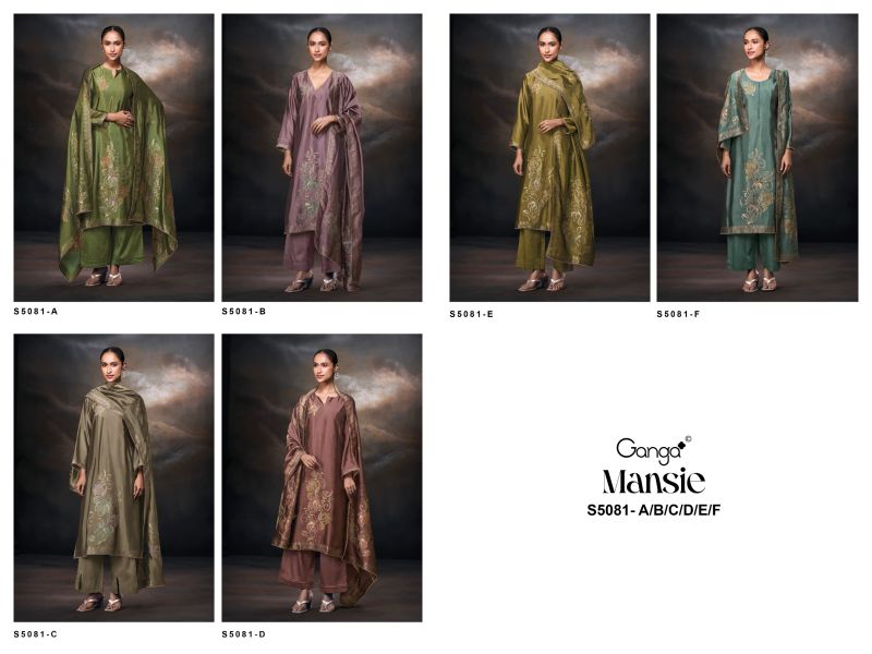 Ganga Mansie 5081 Viscose Wove Silk Jacquard Work Salwar Kameez Set — Wholesale Dress Material, Ganga wholesale from Surat — view 14