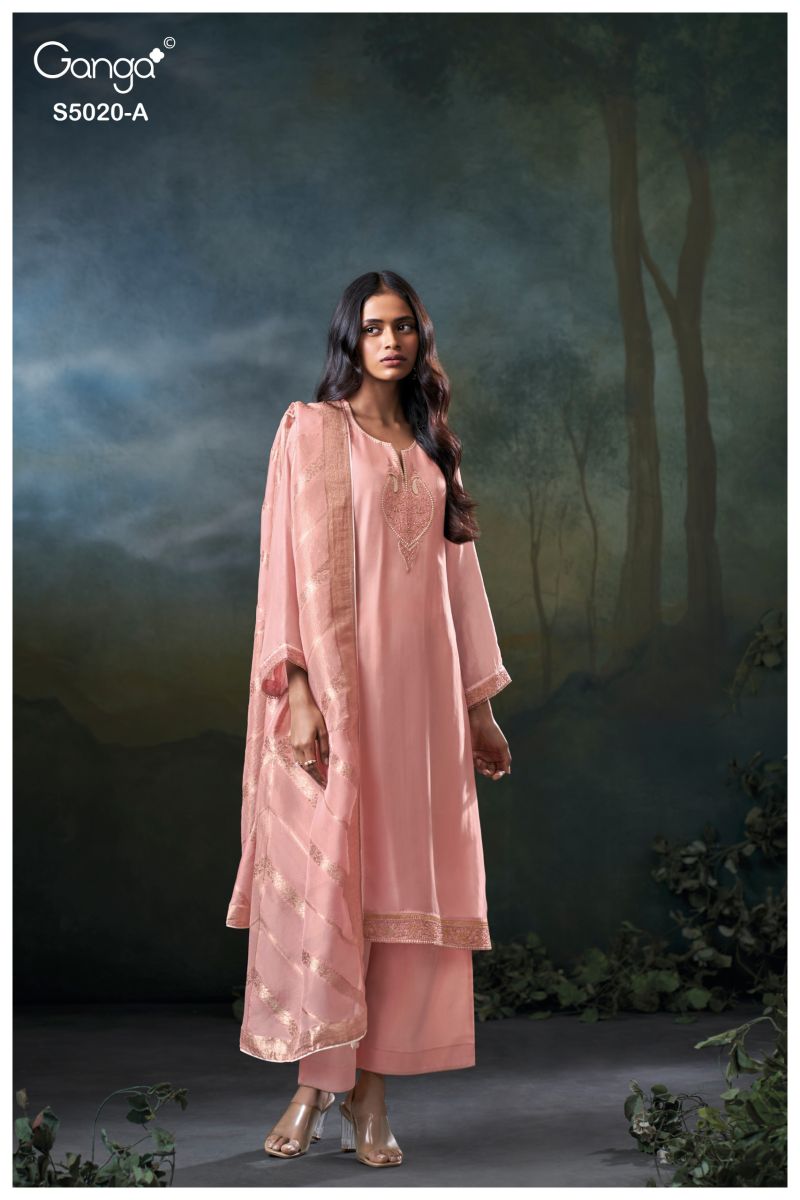 Ganga Meloni 5020 Bemberg Silk Embroidered Salwar Kameez Catalog