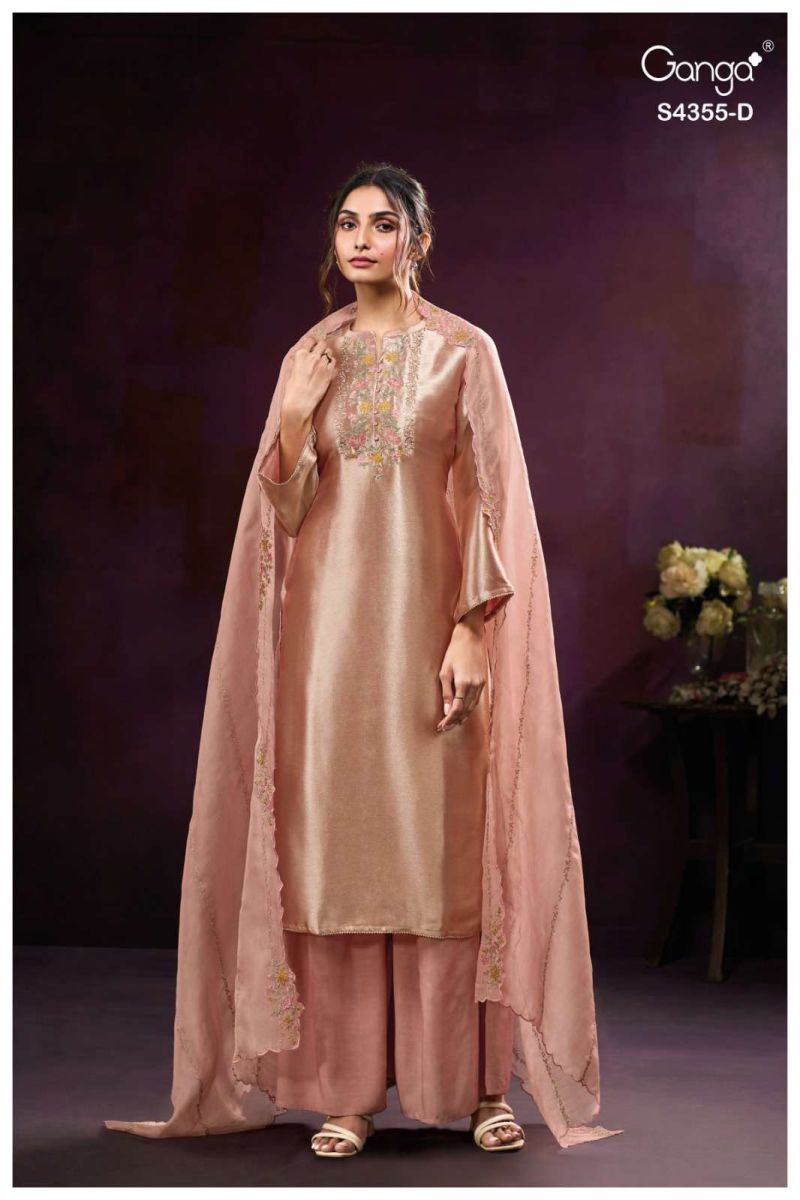 Ganga Olesha 4355 Bemberg Silk Jacquard Work Fancy Salwar Suit — Wholesale Salwar Suits, Ganga wholesale from Surat — view 3