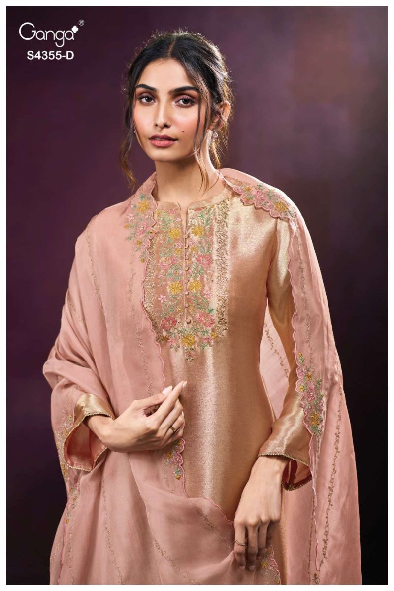 Ganga Olesha 4355 Bemberg Silk Jacquard Work Fancy Salwar Suit — Wholesale Salwar Suits, Ganga wholesale from Surat — view 9