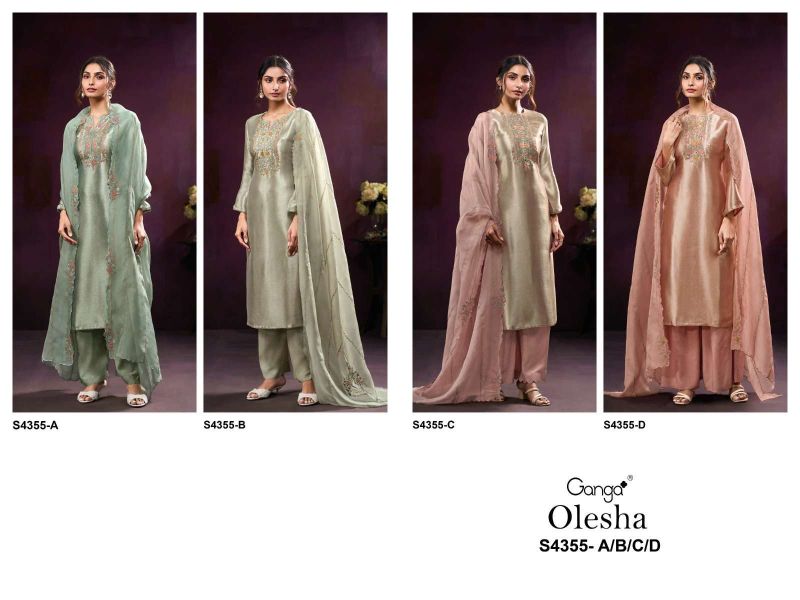 Ganga Olesha 4355 Bemberg Silk Jacquard Work Fancy Salwar Suit — Wholesale Salwar Suits, Ganga wholesale from Surat — view 7