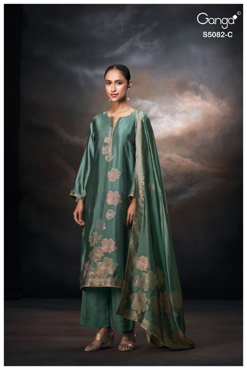 Ganga Phiona 5082 Viscose Woven Silk Jacquard Salwar Kameez — Wholesale Dress Material, Vardan Ethnic wholesale from Surat — view 2