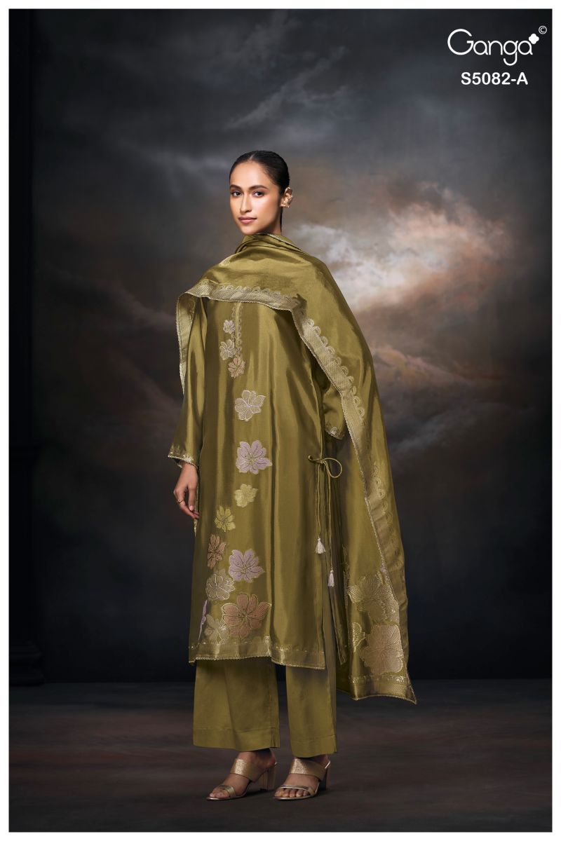 Ganga Phiona 5082 Viscose Woven Silk Jacquard Salwar Kameez — Wholesale Dress Material, Vardan Ethnic wholesale from Surat — view 4