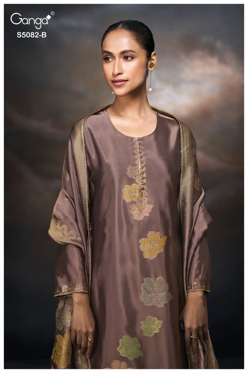 Ganga Phiona 5082 Viscose Woven Silk Jacquard Salwar Kameez — Wholesale Dress Material, Vardan Ethnic wholesale from Surat — view 5
