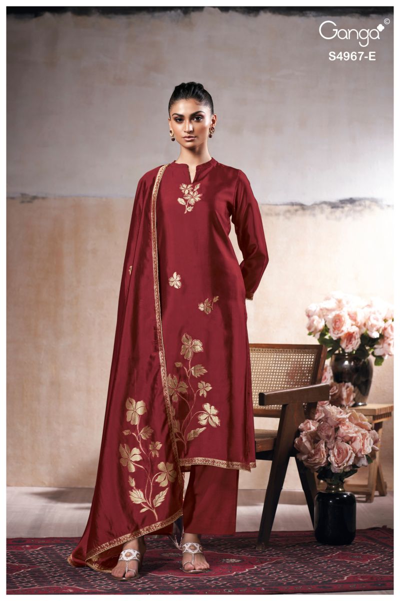 Ganga Raashii 4967 Viscose Embroidered Salwar Suit — Wholesale Salwar Suits, Ganga wholesale from Surat — view 9