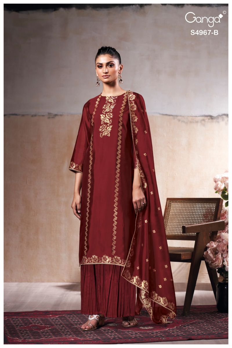 Ganga Raashii 4967 Viscose Embroidered Salwar Suit — Wholesale Salwar Suits, Ganga wholesale from Surat — view 6