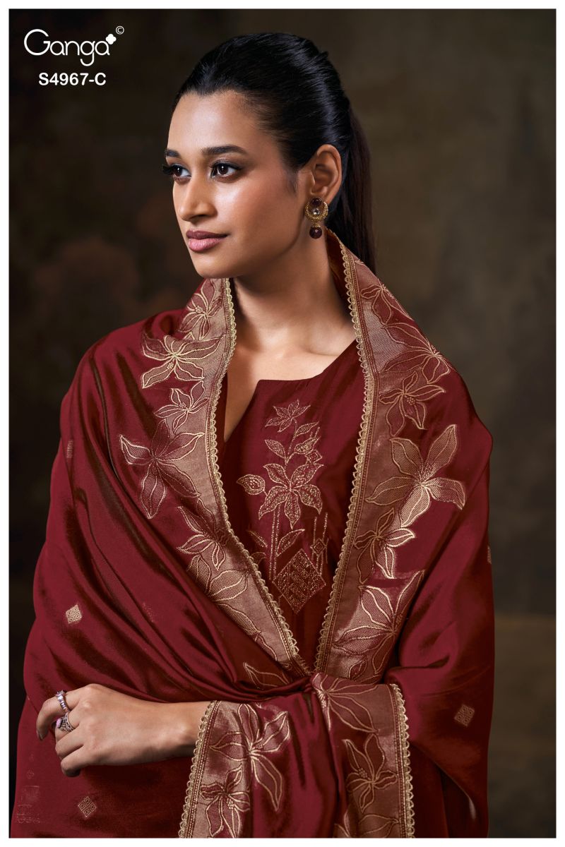 Ganga Raashii 4967 Viscose Embroidered Salwar Suit — Wholesale Salwar Suits, Ganga wholesale from Surat — view 5