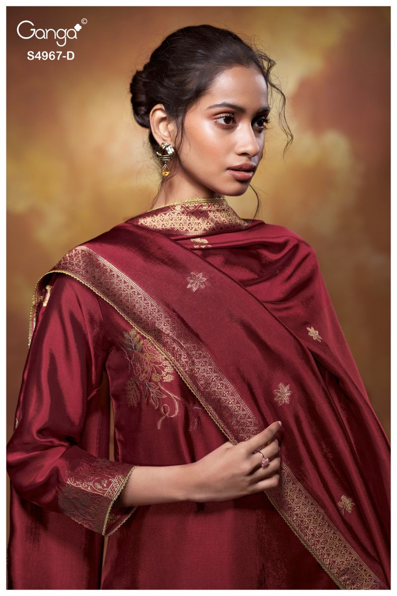 Ganga Raashii 4967 Viscose Embroidered Salwar Suit — Wholesale Salwar Suits, Ganga wholesale from Surat — view 2