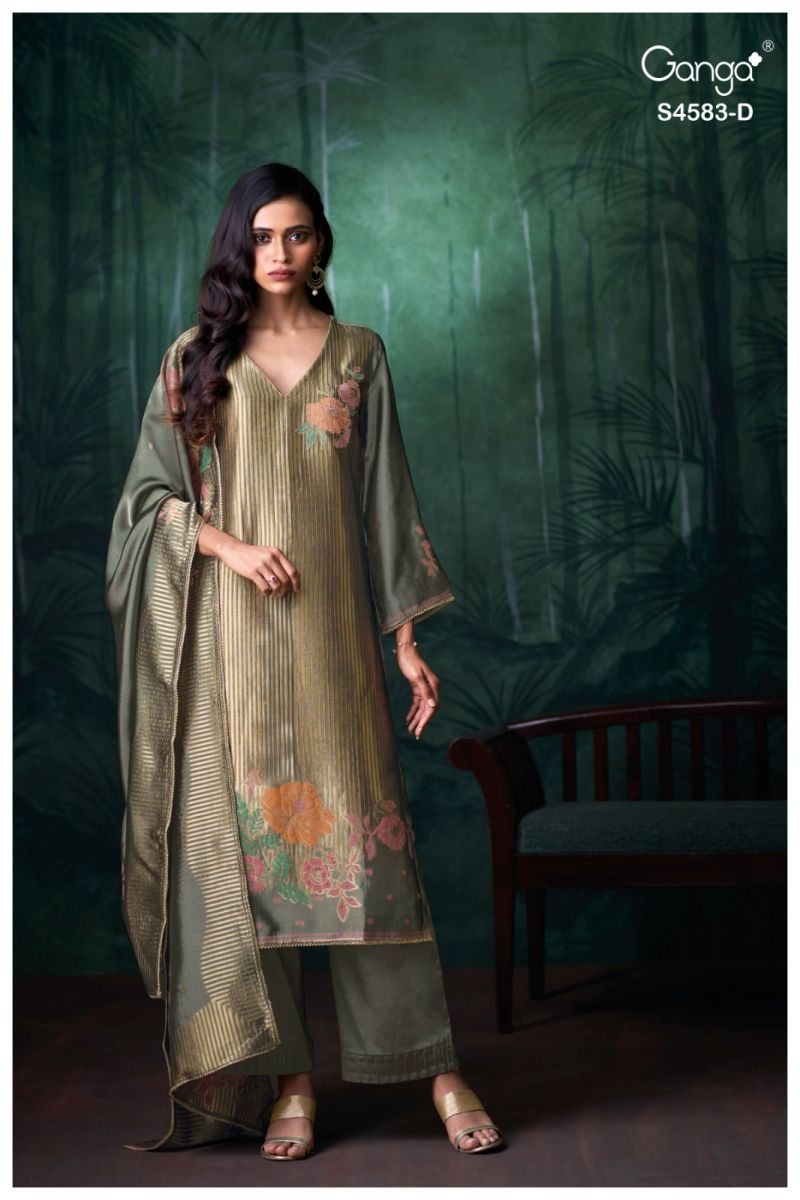 Ganga Rostha 4583 Viscose Woven Silk Jacquard Work Salwar Suit — Wholesale Salwar Suits, Ganga wholesale from Surat — view 10