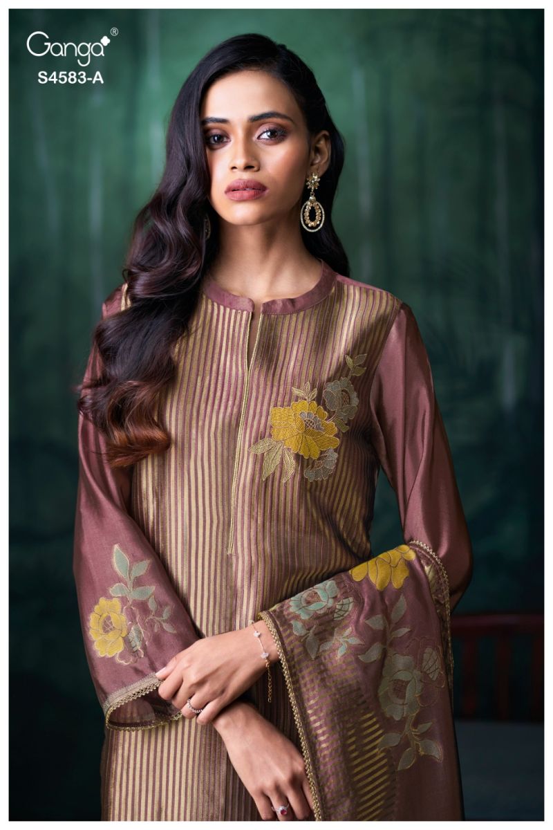 Ganga Rostha 4583 Viscose Woven Silk Jacquard Work Salwar Suit — Wholesale Salwar Suits, Ganga wholesale from Surat — view 9