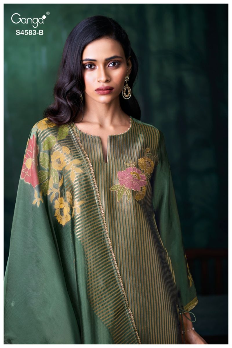 Ganga Rostha 4583 Viscose Woven Silk Jacquard Work Salwar Suit — Wholesale Salwar Suits, Ganga wholesale from Surat — view 8