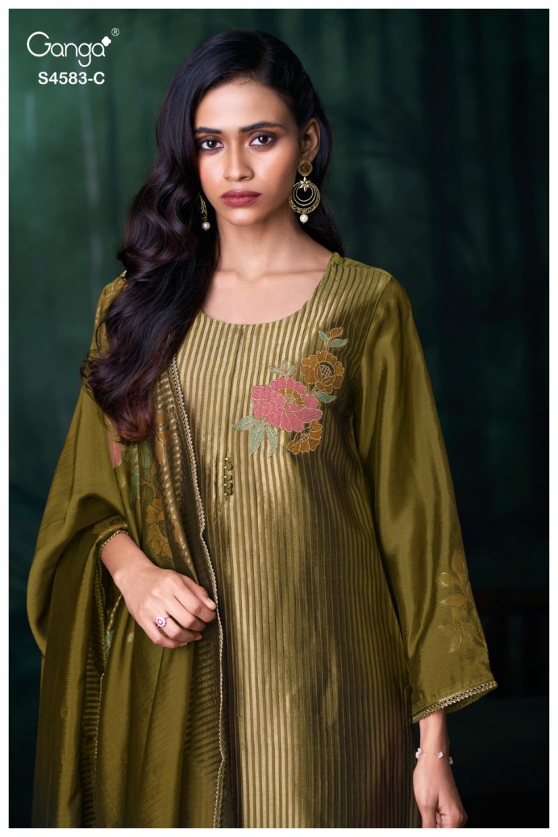 Ganga Rostha 4583 Viscose Woven Silk Jacquard Work Salwar Suit — Wholesale Salwar Suits, Ganga wholesale from Surat — view 7