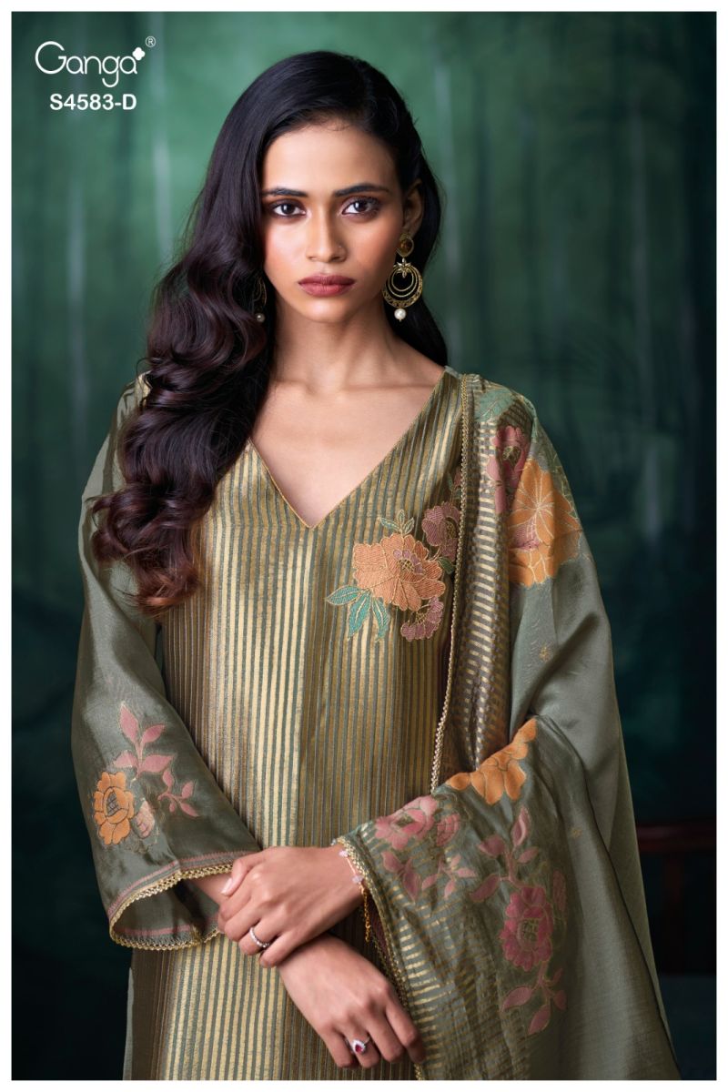Ganga Rostha 4583 Viscose Woven Silk Jacquard Work Salwar Suit — Wholesale Salwar Suits, Ganga wholesale from Surat — view 6