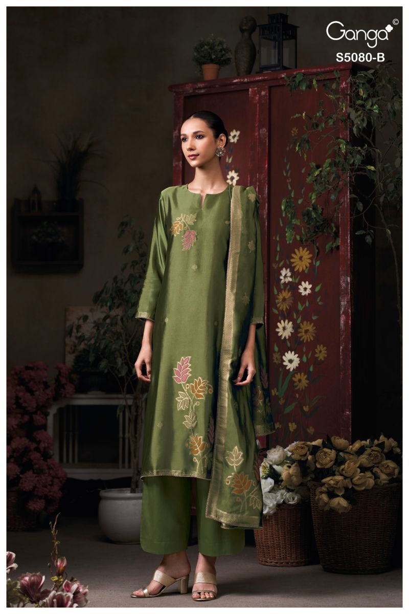 Ganga Saoirse 5080 Viscose Jacquard Work Salwar Kameez — Wholesale Dress Material, Ganga wholesale from Surat — view 6