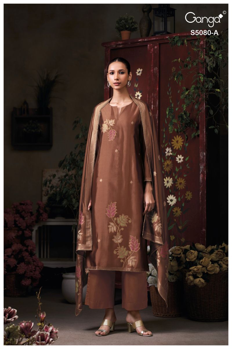 Ganga Saoirse 5080 Viscose Jacquard Work Salwar Kameez — Wholesale Dress Material, Ganga wholesale from Surat — view 5