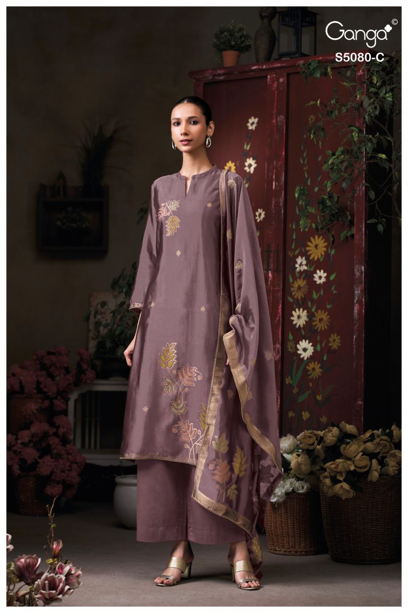 Ganga Saoirse 5080 Viscose Jacquard Work Salwar Kameez — Wholesale Dress Material, Ganga wholesale from Surat — view 4