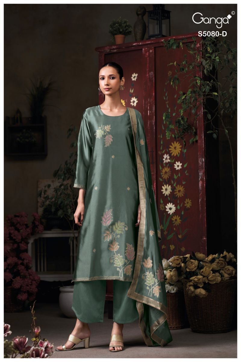 Ganga Saoirse 5080 Viscose Jacquard Work Salwar Kameez — Wholesale Dress Material, Ganga wholesale from Surat — view 3