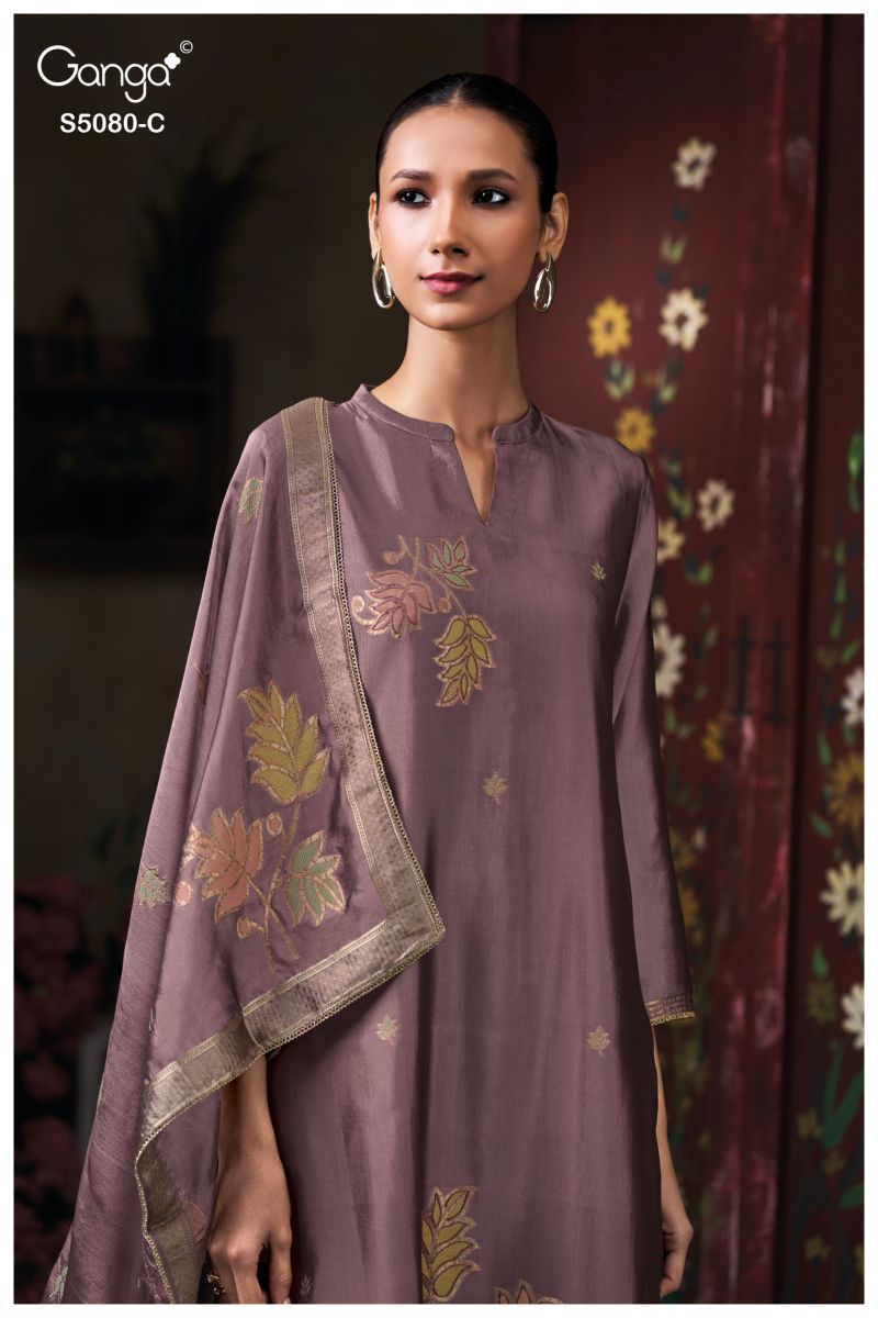 Ganga Saoirse 5080 Viscose Jacquard Work Salwar Kameez — Wholesale Dress Material, Ganga wholesale from Surat — view 2