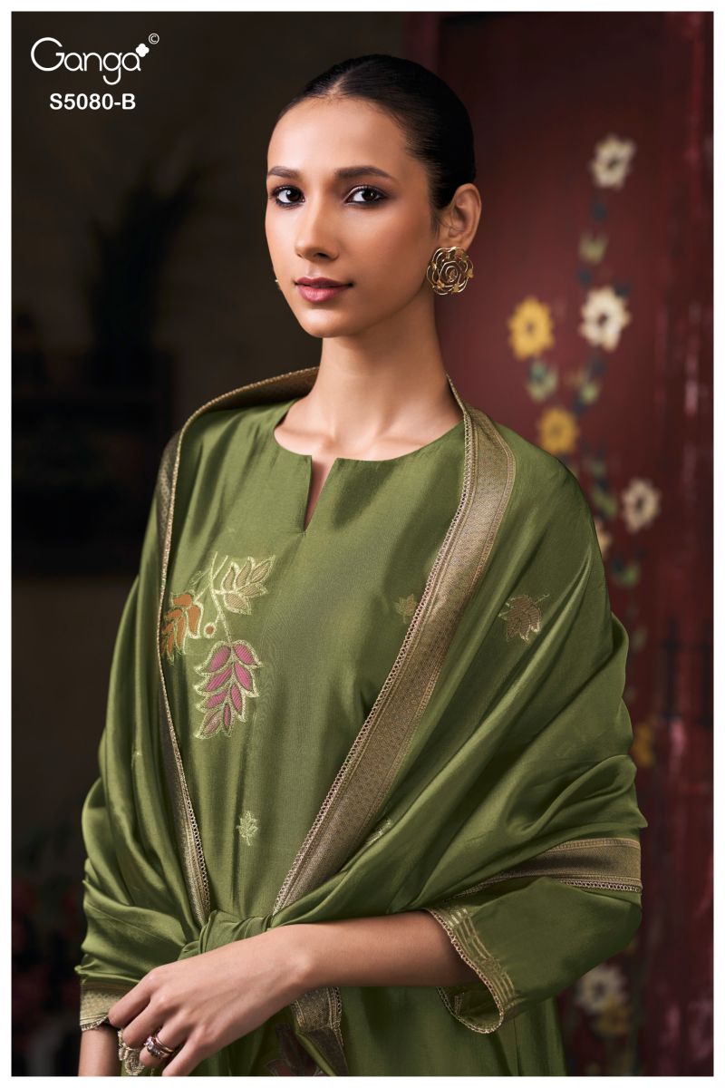 Ganga Saoirse 5080 Viscose Jacquard Work Salwar Kameez — Wholesale Dress Material, Ganga wholesale from Surat — view 9