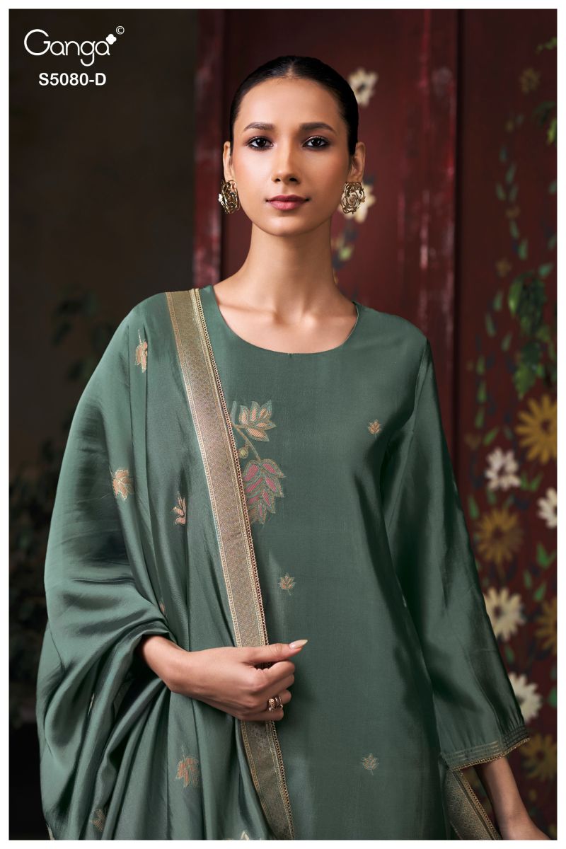 Ganga Saoirse 5080 Viscose Jacquard Work Salwar Kameez — Wholesale Dress Material, Ganga wholesale from Surat — view 8