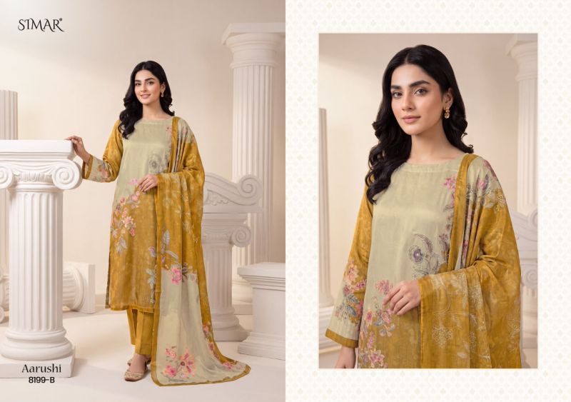 Glossy Simar Aarushi Viscose Organza Digital Print Embroidered Salwar Kameez Dress Material — Wholesale Salwar Suits, Glossy wholesale from Surat — view 4