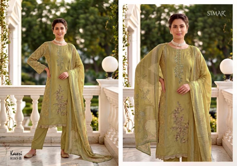 Glossy Simar Kaveri Viscose Maslin Digital Print Embroidered Salwar Kameez — Wholesale Dress Material, Vardan Ethnic wholesale from Surat — view 2